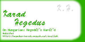 karad hegedus business card